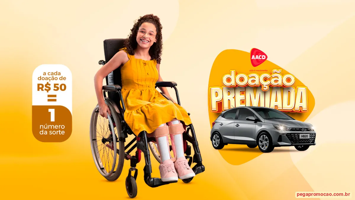 Sorteio: Sorteio AACD Doação Premiada 2026: Concorra a um Hyundai HB20 Comfort 0km