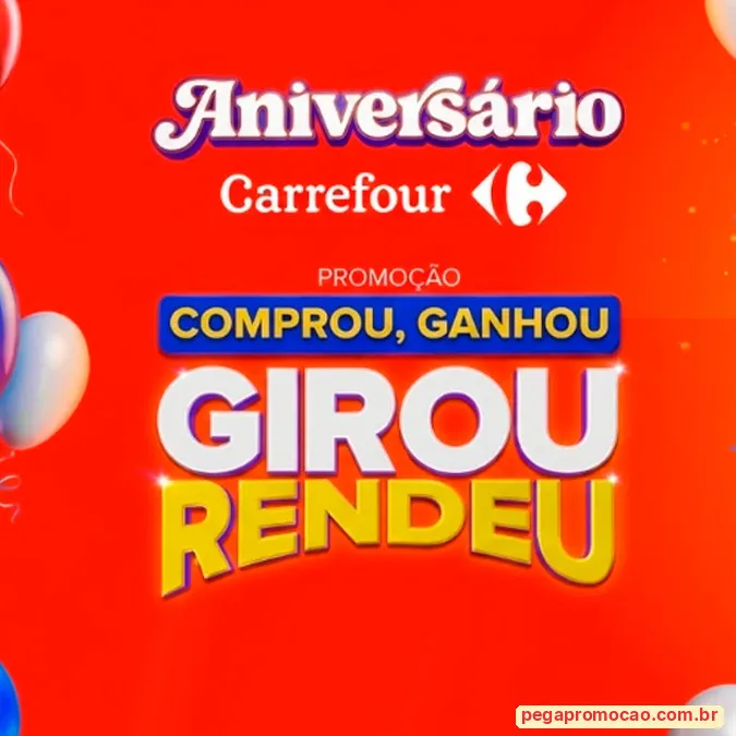 Vales-compra virtuais sorteados na promoção de aniversário do Carrefour