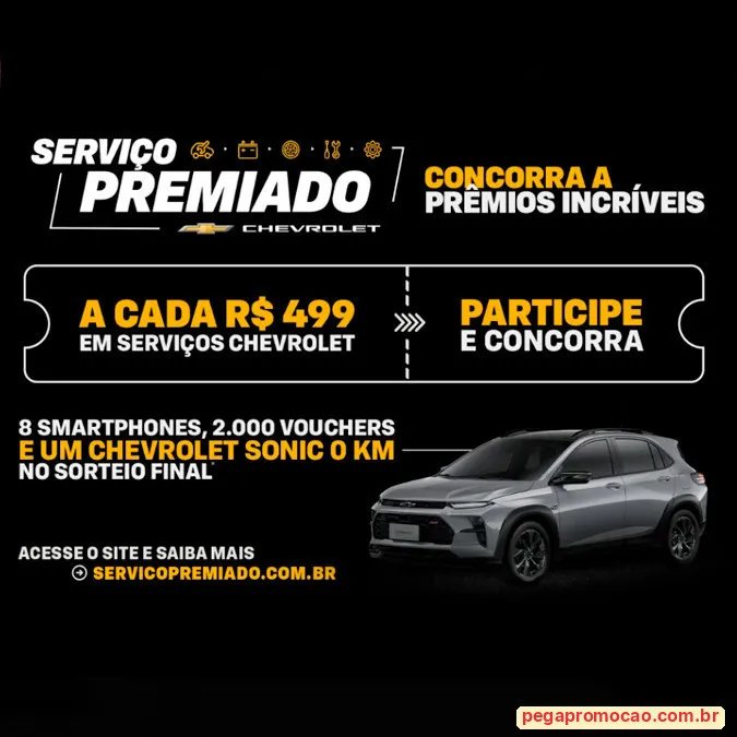Prêmios da promoção Chevrolet Serviço Premiado 2026