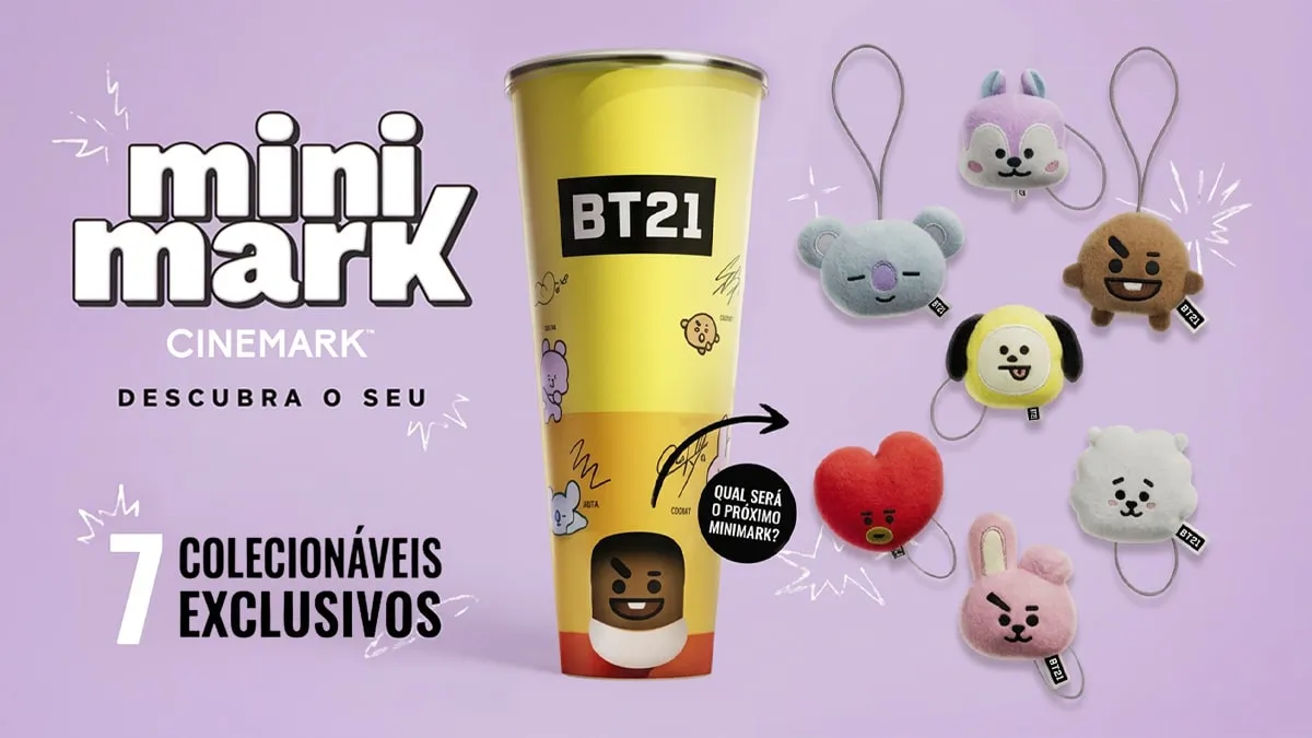 Compre e Ganhe: Promoção Cinemark: compre o combo e leve um MiniMark surpresa do BT21