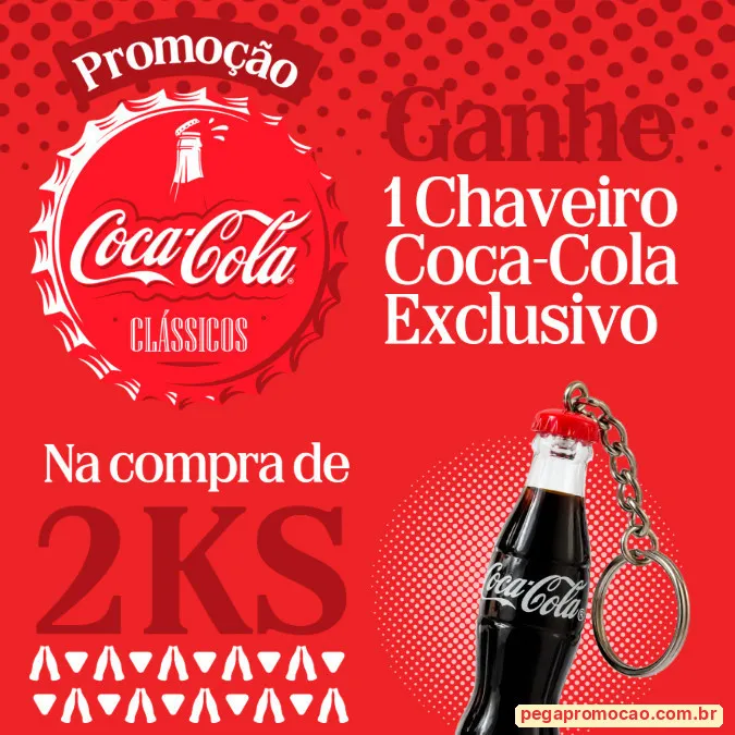 Chaveiro colecionável da promoção Coca-Cola Clássicos KS 2026