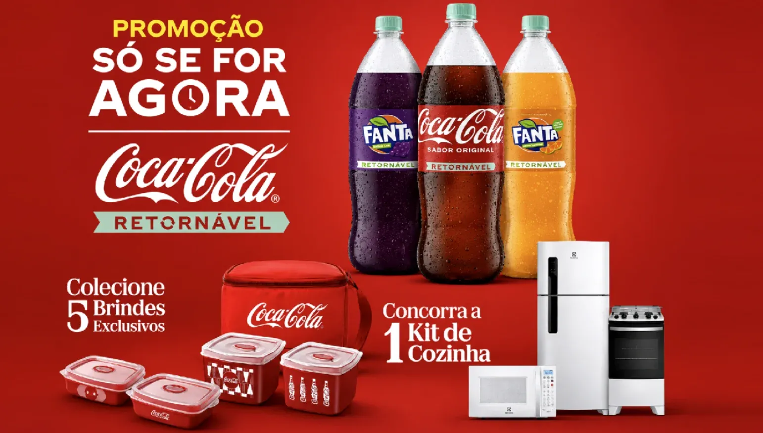 Compre e Ganhe: Promoção Coca-Cola Retornável Compre & Colecione: ganhe potes e concorra a eletrodomésticos