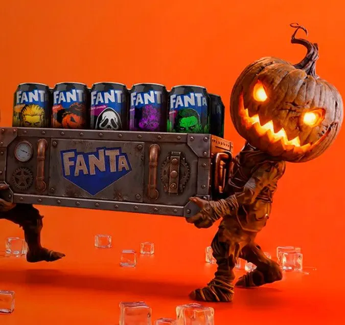 Arte da promoção Fanta que dá cupom de desconto em ingressos de cinema