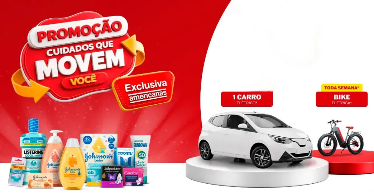 Sorteio: Sorteio Kenvue e Americanas: concorra a carro e bikes elétricas