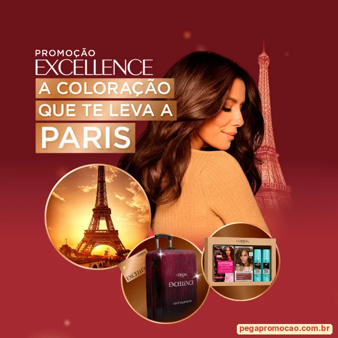 Prêmios da promoção L’Oréal Excellence A Coloração que te leva a Paris
