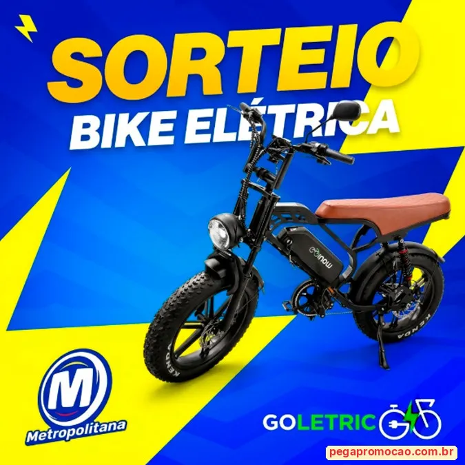 Bike elétrica 0km Goletric Inow V40 Pro sorteada pela Metropolitana FM