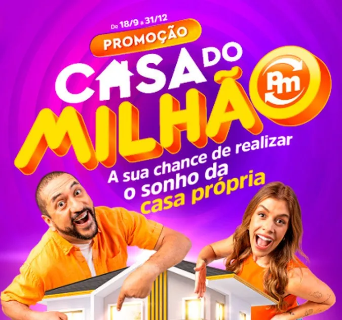 Apresentadores da campanha Casa do Milhão do Supermercados Pague Menos