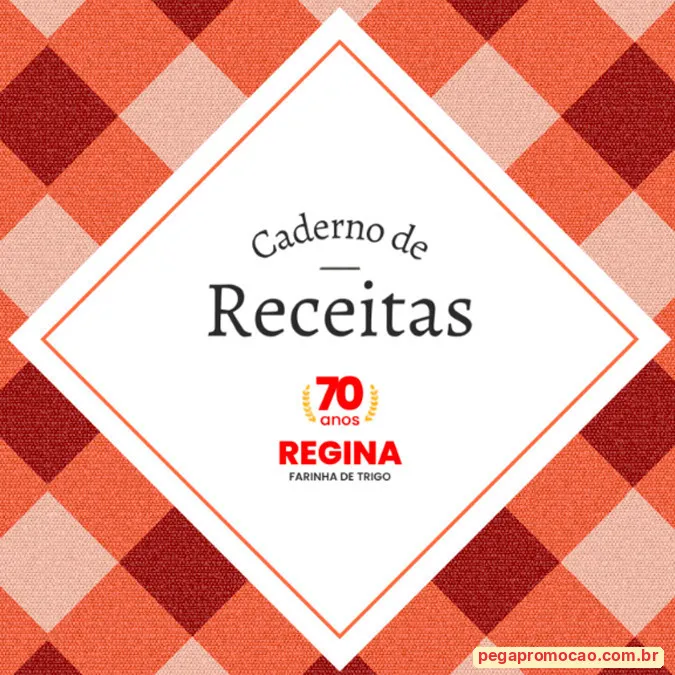 Livro Caderno de Receitas Regina 70 Anos, prêmio do concurso