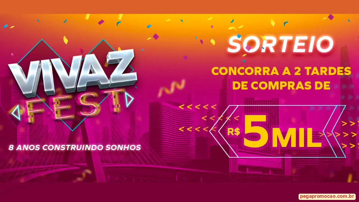 Sorteio: Sorteio Vivaz Tarde de Compras: concorra a 2 cartões pré-pagos de R$ 5 mil